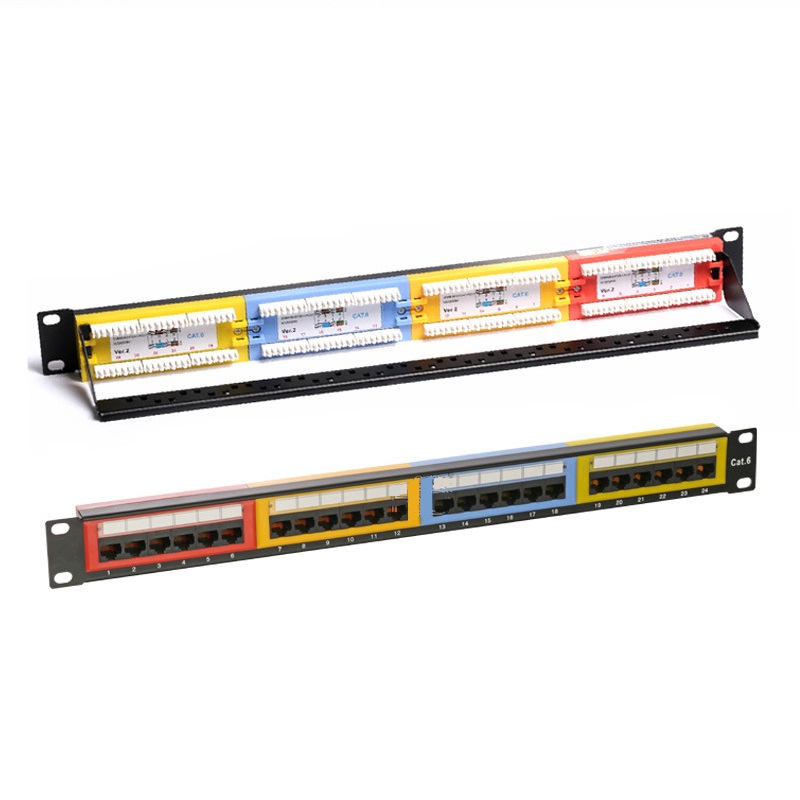 Cat6 Colorful Patch Panel 110 Type 24 Port 1U