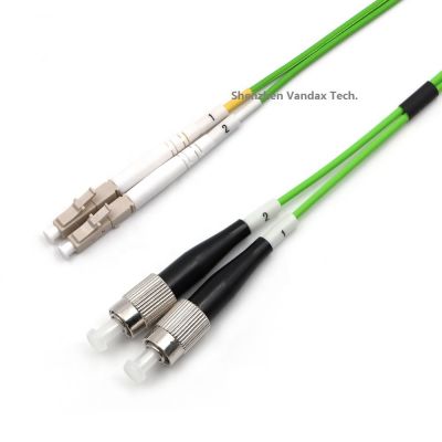 LC-FC Duplex OM5 Multimode Fiber Optic Patch Cable 
