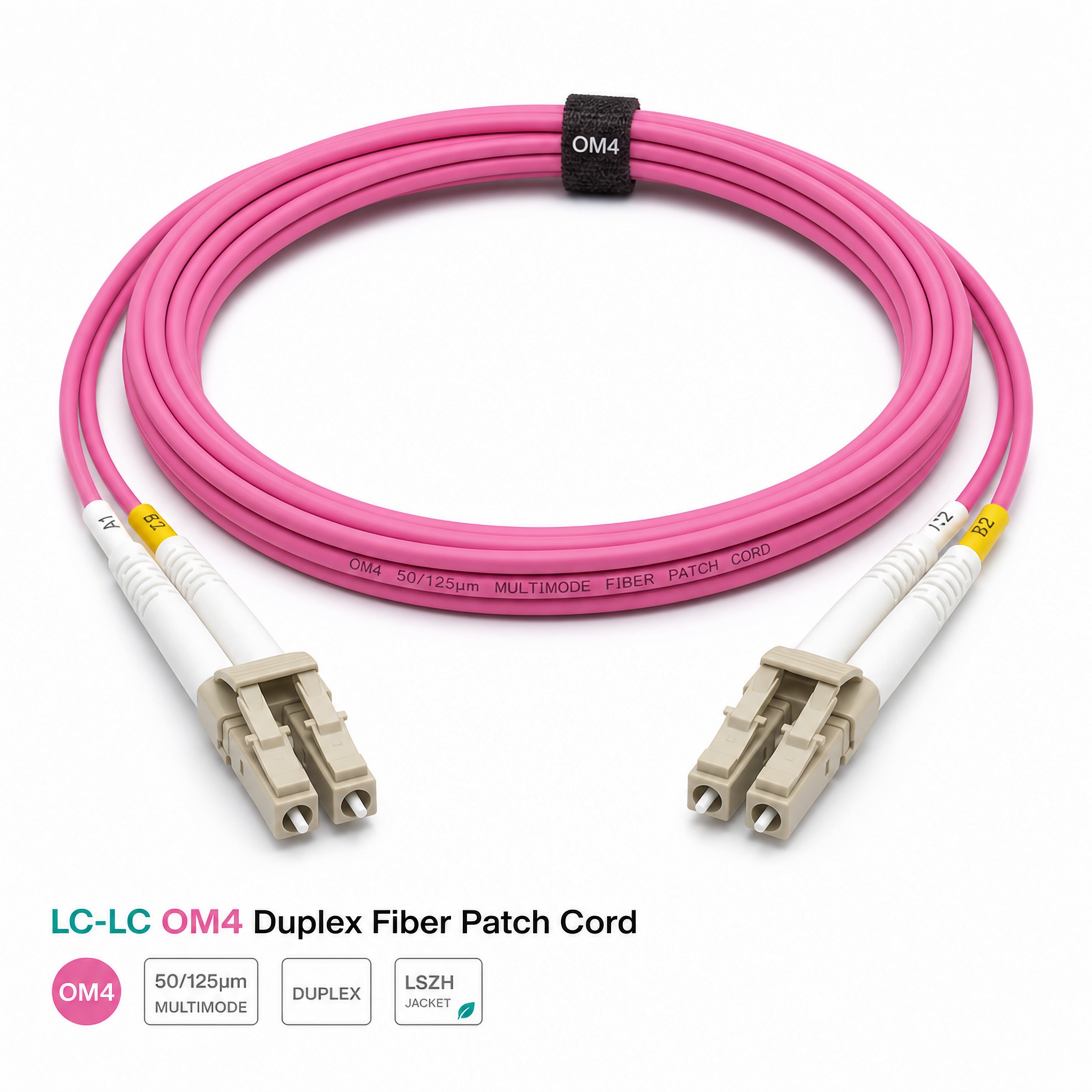 LC-LC OM4 Duplex Fiber Patch Cord