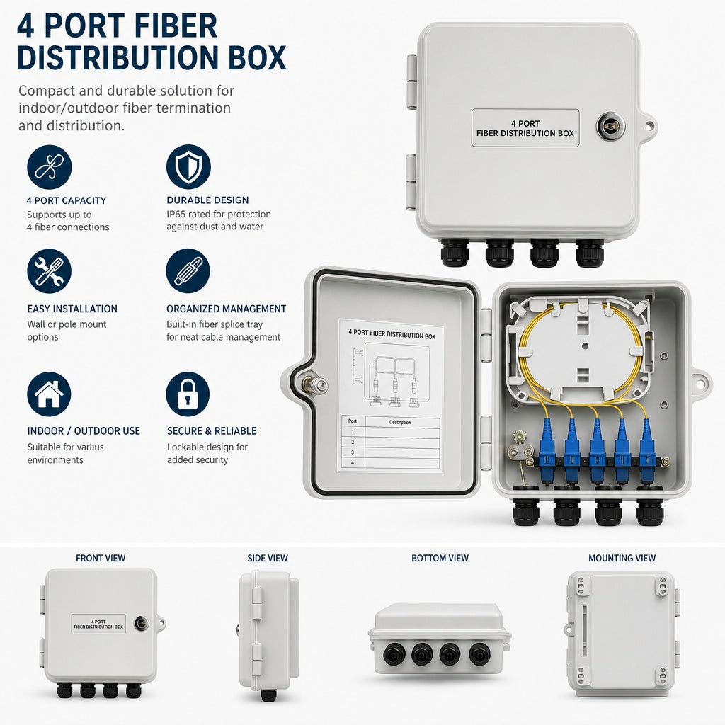 4 Port Fiber Distribution Box