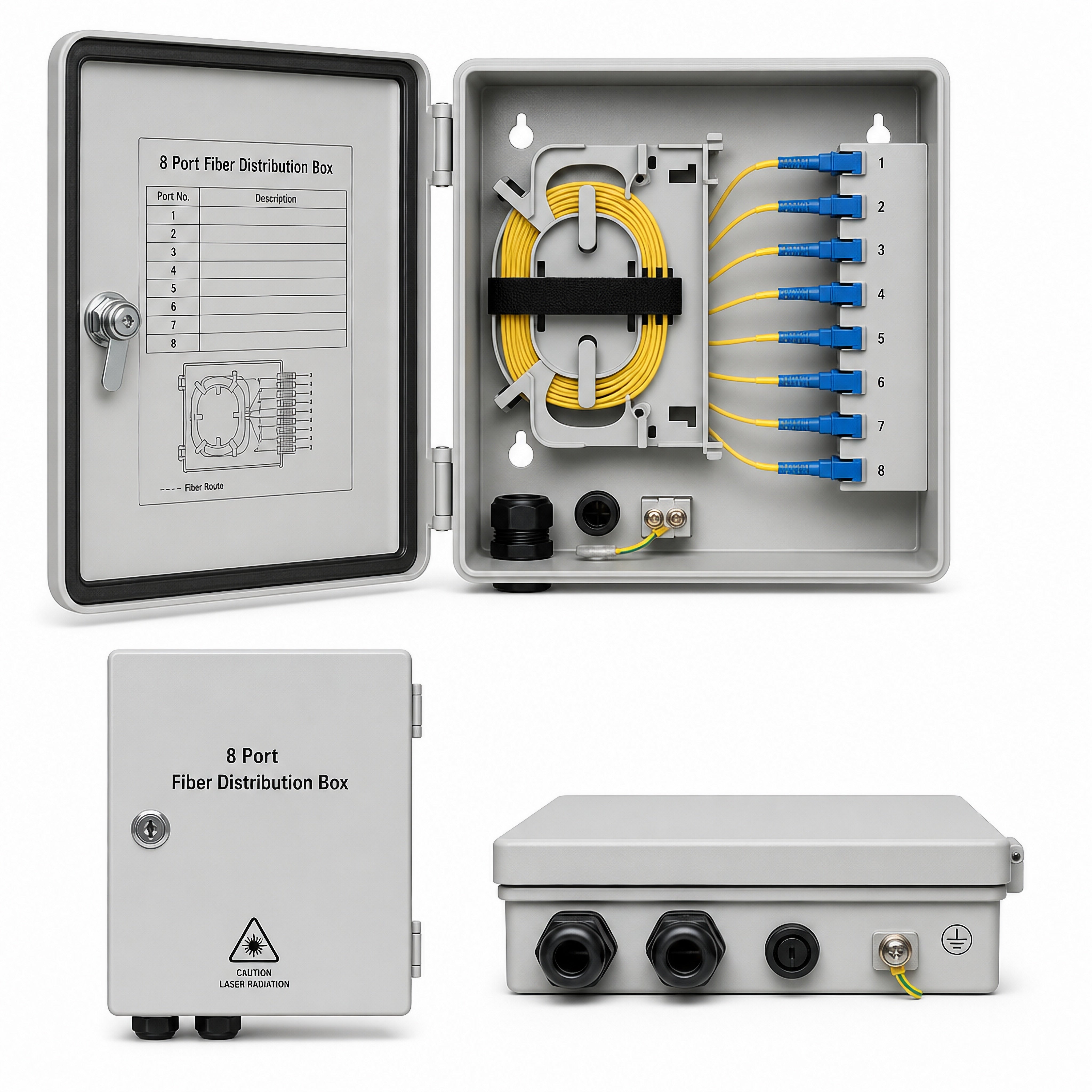 8 Port Fiber Distribution Box