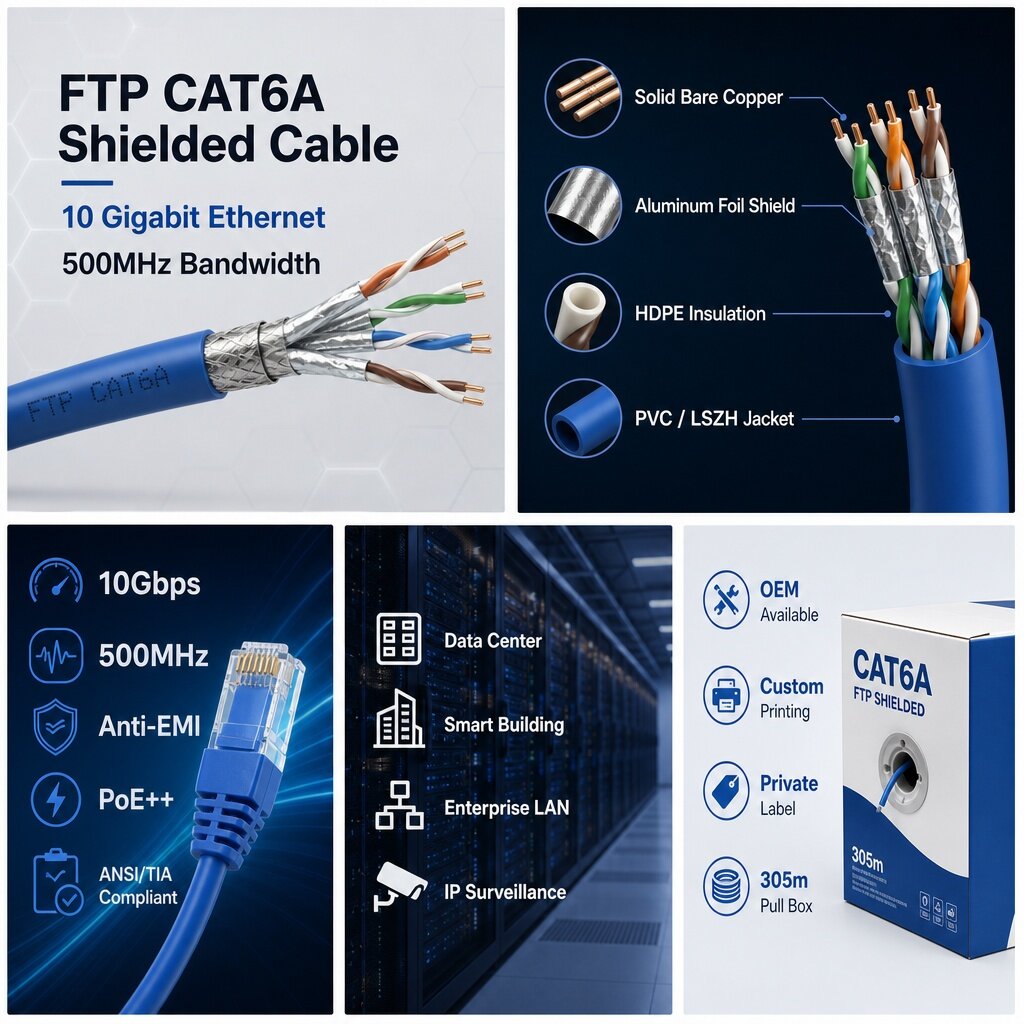 FTP CAT6A Shielded Ethernet Cable