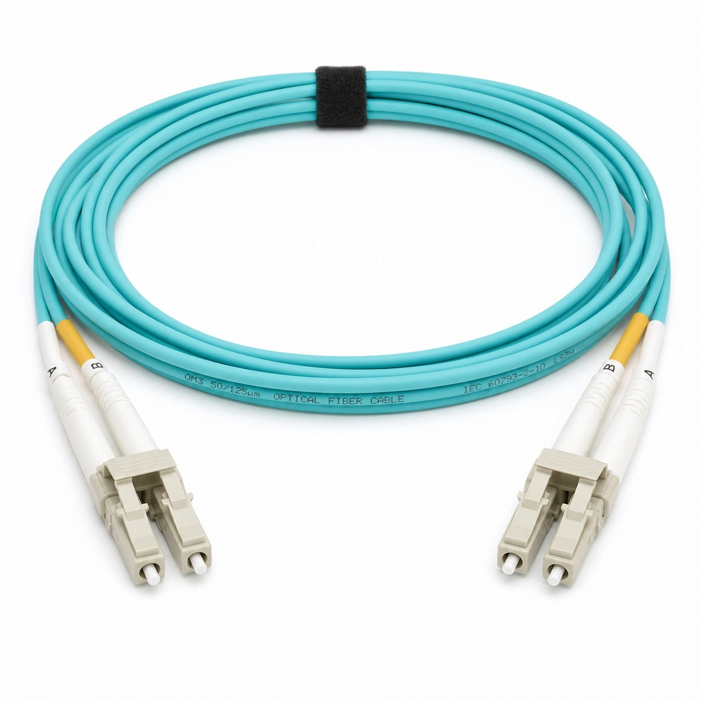 LC-LC OM3 Duplex Fiber Patch Cord | 50/125μm Multimode Fiber Optic Cable