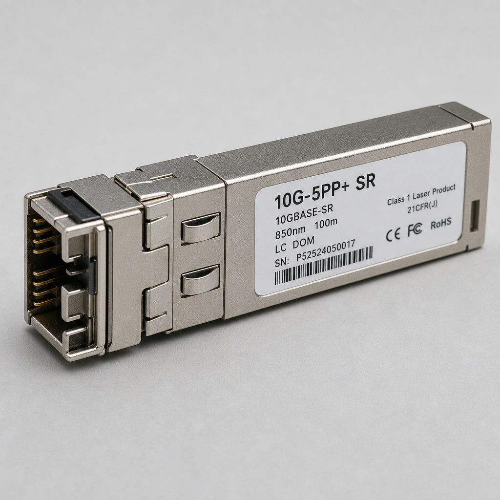 10G SFP+ SR Transceiver Module, 850nm, 300m, LC Duplex, MMF, Compatible with Cisco/Ubiquiti/MikroTik