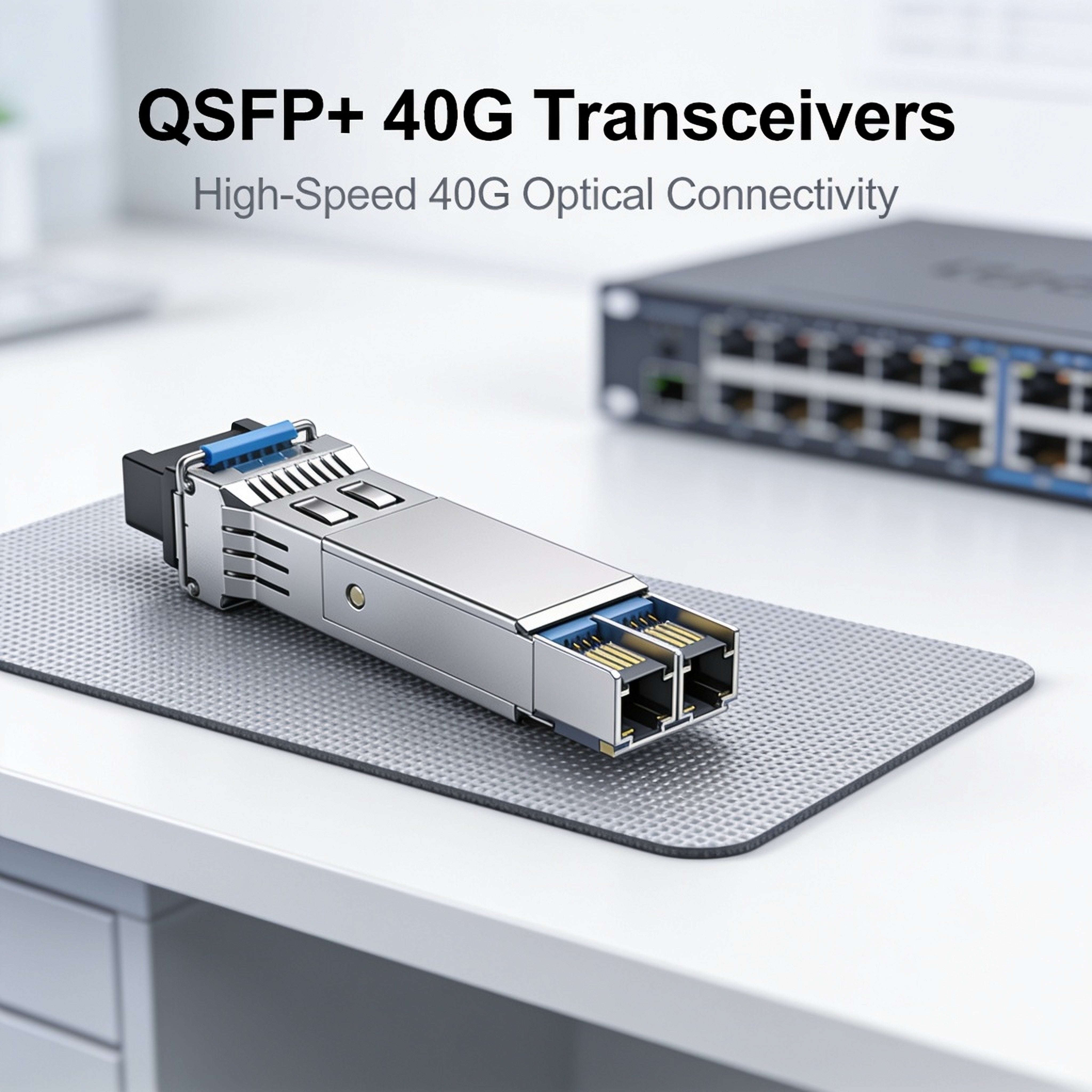 40G QSFP+ Transceiver Module, SR4 / LR4 / DAC / AOC, 40Gbps, MPO / LC, Cisco / Arista / Juniper Compatible