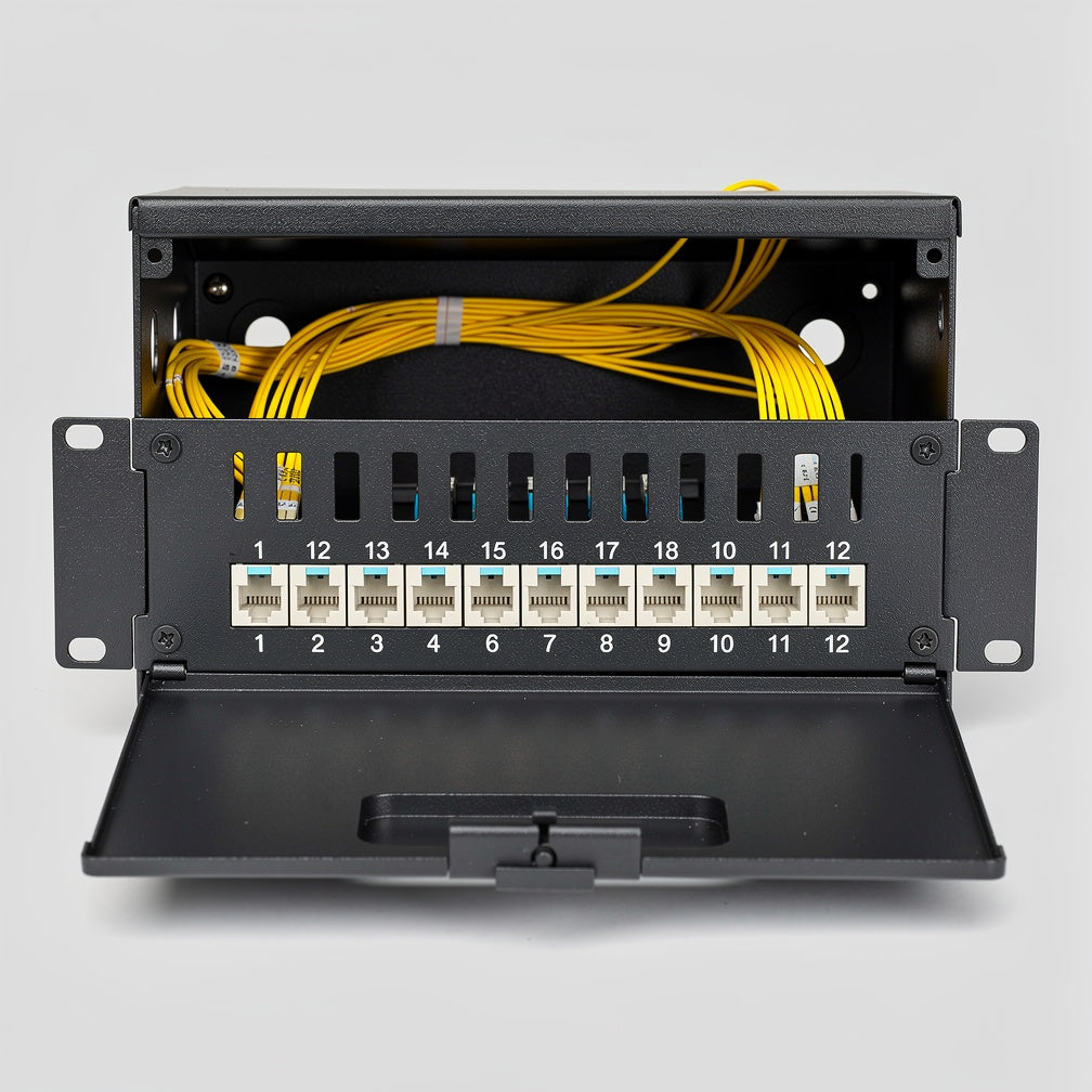 12 Port Wall Mount Fiber Optic Patch Panel