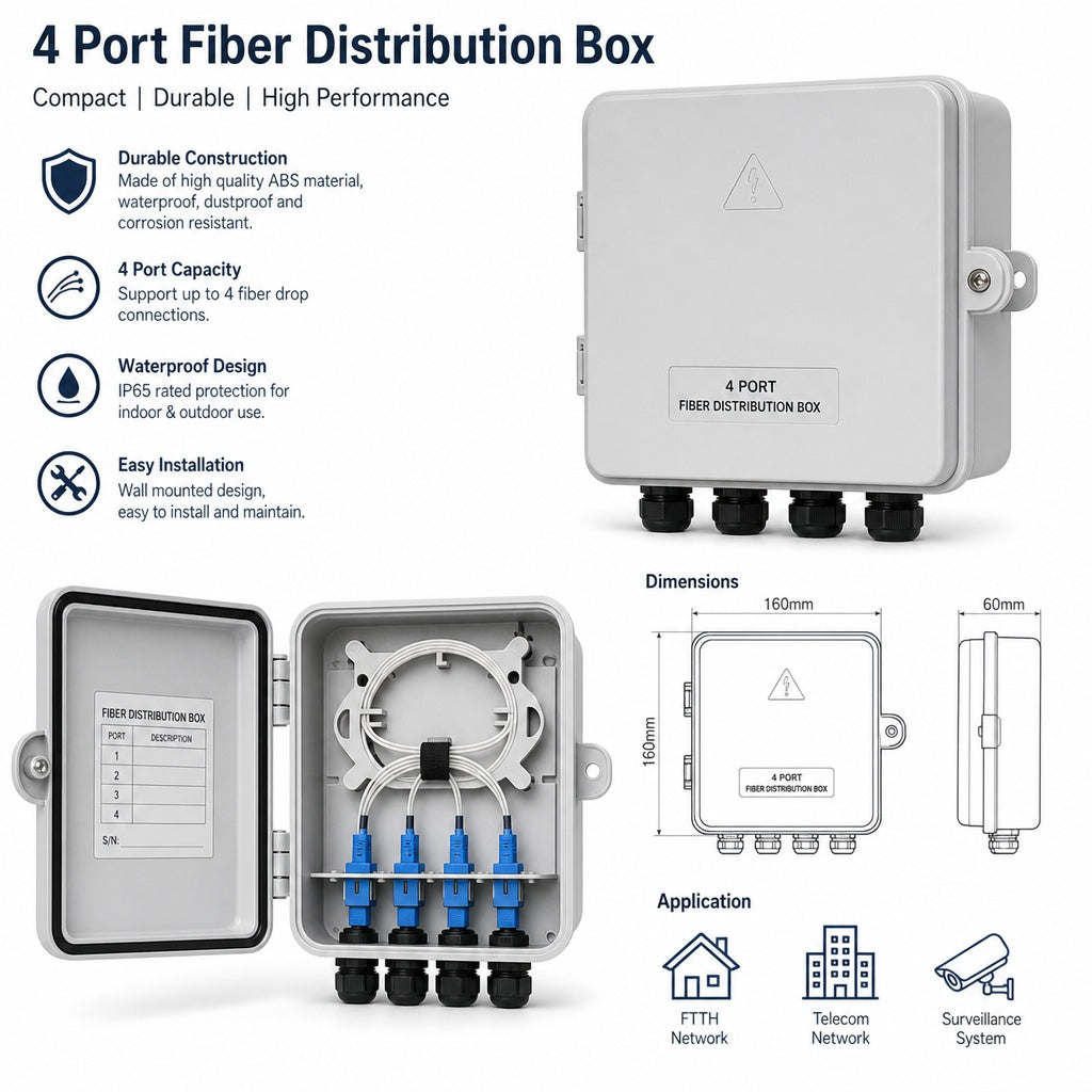 4 Port Fiber Distribution Box